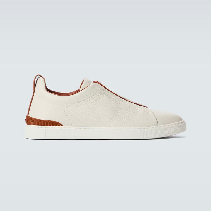 Zegna Triple Stitch leather sneakers WHITE TRIPLE STITCH