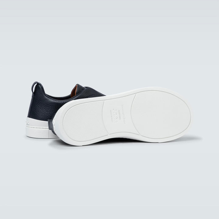 Zegna Triple Stitch leather sneakers BLUE TRIPLE STITCH