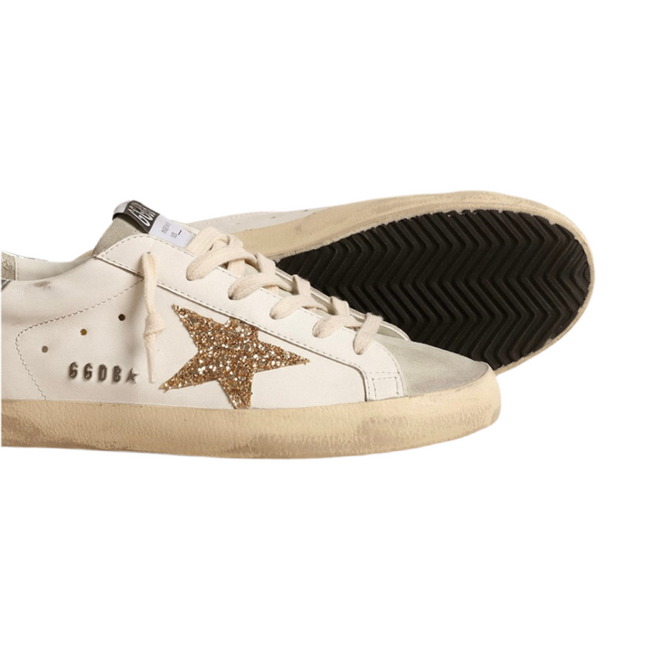 Golden Goose Super-Star White Ice Gray Gold Glitter (Women's)