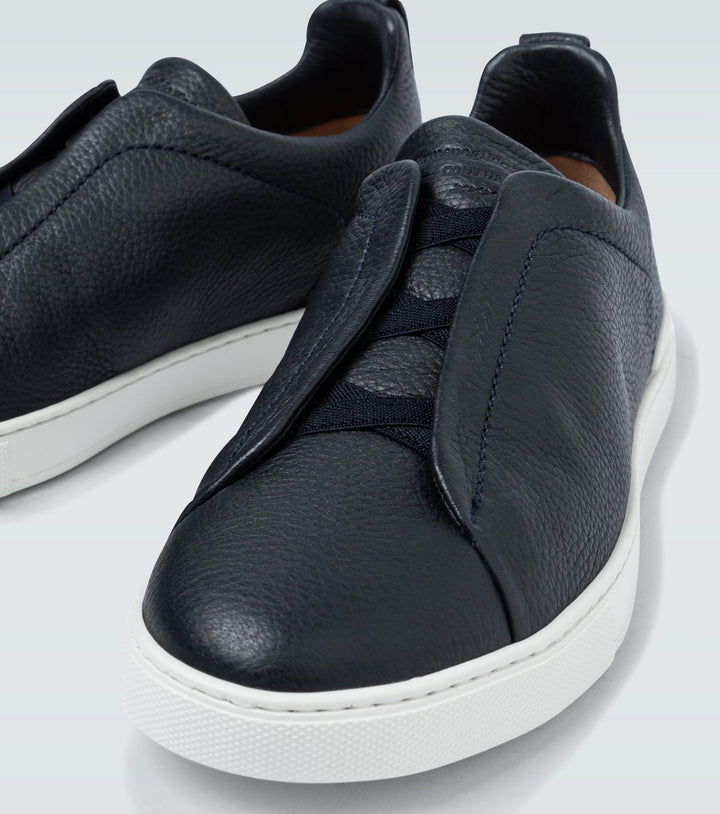 Zegna Triple Stitch leather sneakers BLUE TRIPLE STITCH
