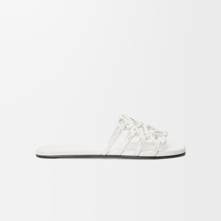 Loewe Petal Anagram leather slides 'All white'