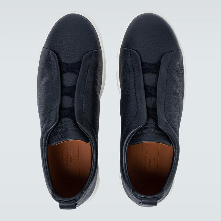 Zegna Triple Stitch leather sneakers BLUE TRIPLE STITCH