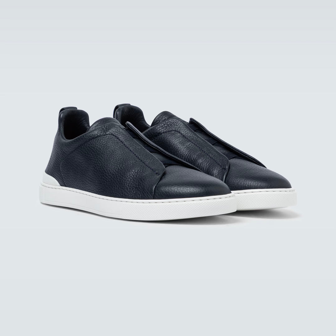 Zegna Triple Stitch leather sneakers BLUE TRIPLE STITCH