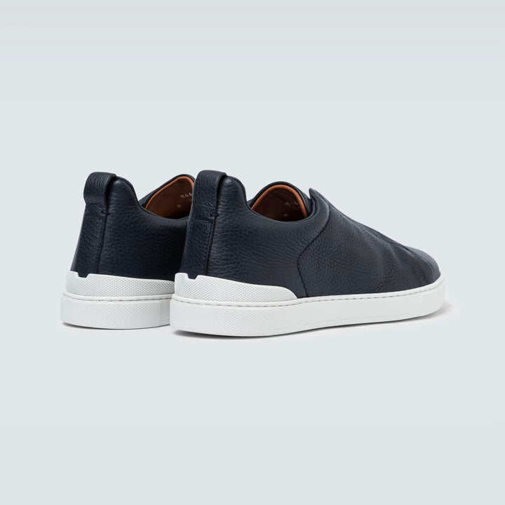 Zegna Triple Stitch leather sneakers BLUE TRIPLE STITCH